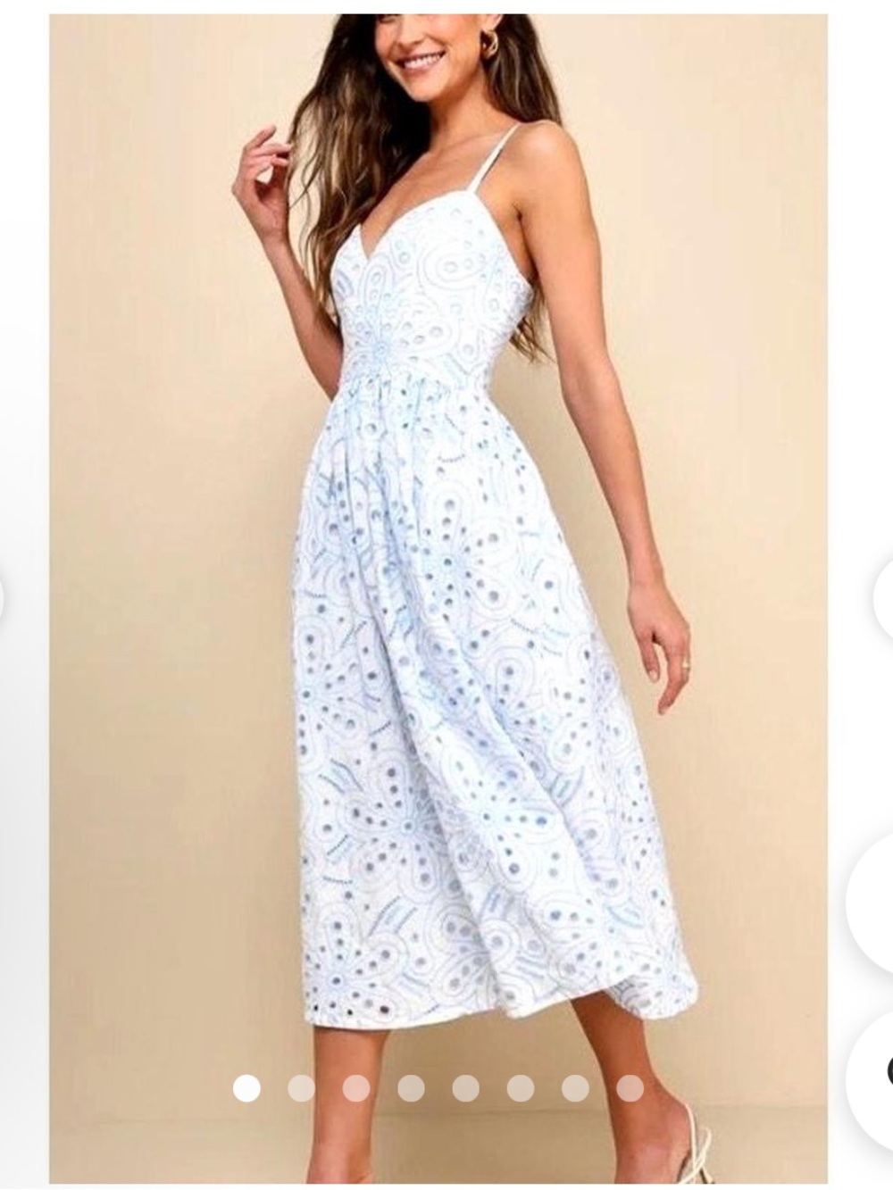 Lulu's Eyelet Embroidered White & Light Dress